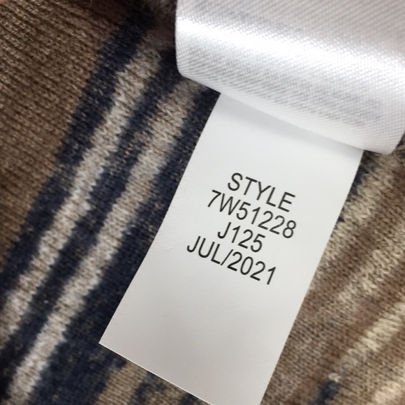 Lucky Brand Tan Blue Aztec Knit Cardigan Sweater Womens Small Drape Front Boho - Picture 7 of 10